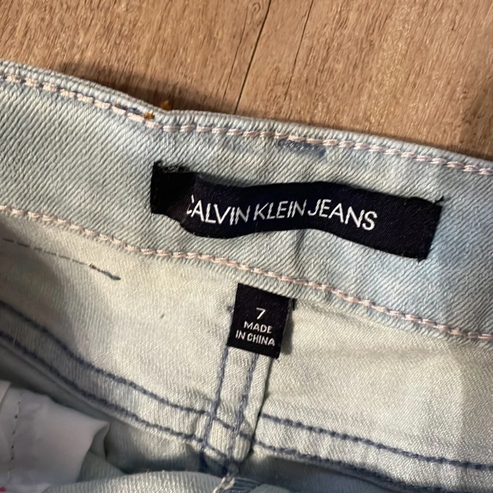 Calvin Klein Jean shorts mid rise body girls stretch denim